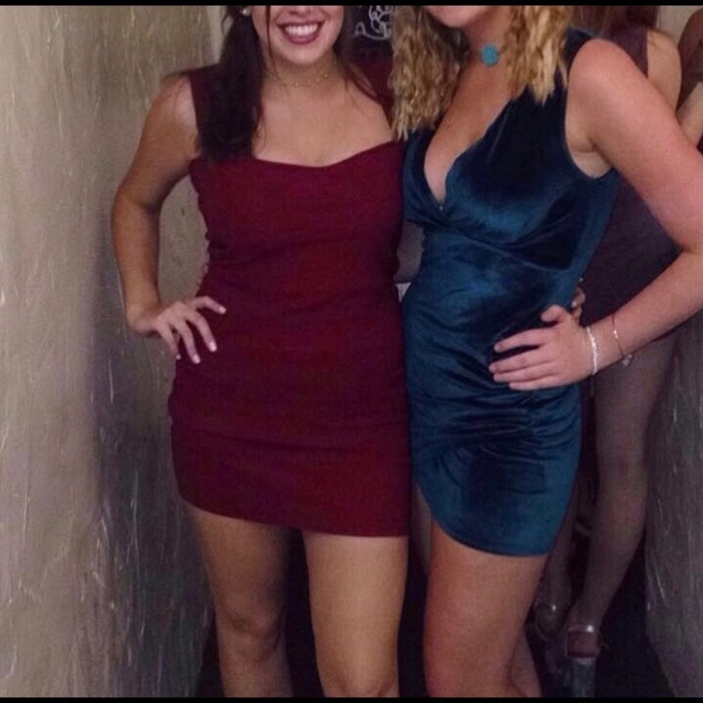Boohoo red bodycon dress